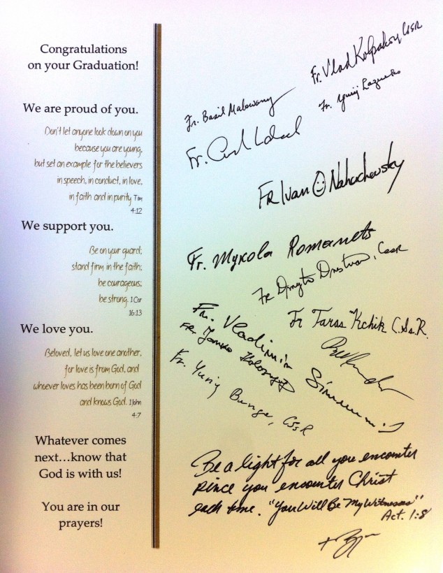 Card from Clergy